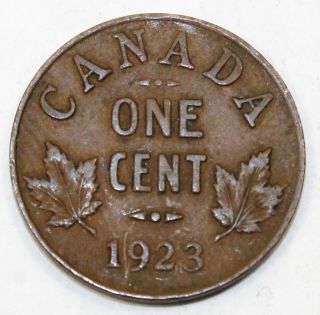 1923 Canada / Canadian One Cent / Penny George V - F Fine