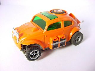 1970s Aurora Afx Magna Traction Vw Baja Bug Beetle Orange Ho Slot Car