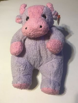 Ty Baby Rattle Plush - Moocowbaby With Tag