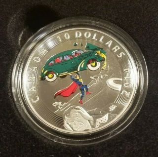 2014 Canada $10 Superman Action Comics 1.  999 Silver Proof Colored Coin 023