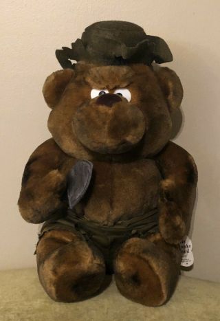 Meanies At Large Burny The Bear 17 " Rare Plush Spoof Of Smokey Nwt