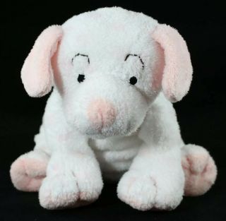 Ty Pluffies Lovesy Dog Puppy Plush Stuffed Animal White Pink Tylux 2004 Soft