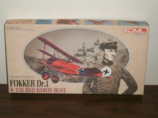 Dml / Dragon 1/48 Scale Fokker Dr.  1 W/resin 1/12 Scale Red Baron Bust