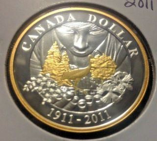 Canada 2011 Gold Plated Proof Silver Dollar Coin Parks Canada