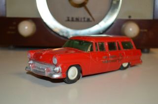 1956 Pmc Promo Model Car Vintage Ford Station Wagon Red Cross Ambulance