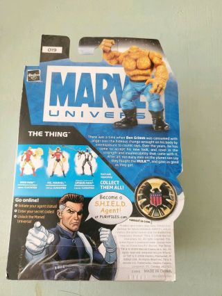 Marvel Universe 3.  75 Figure.  The Thing 019 Dark Blue Pants.  on VF Card. 2
