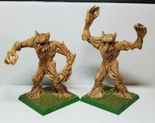2 X Metal Treemen Painted For Wood Elves Lotr Warhammer Unknown Maker
