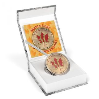 Canada 2018 5$ Maple Leaf 30th Anniversary 1 oz Gilded Silver Coin 3