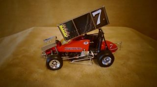 1/24 Revell Plastic Model Built Sprint Car No Driver Red 7 With Wing