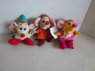 Vintage Disney Store Collectible Bean Bag Plush Jaq Suzy And Gus Mouse Nwt