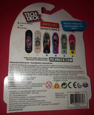Tech Deck Series 8 Skate Fingerboard.  Santa Cruz Sticker.  Corey O’brien 3