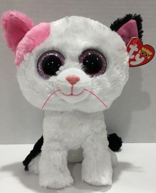 Ty Beanie Boos Muffin The White Cat Kitty Medium Buddy 9 " Size W/ Tags