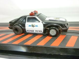 Tyco Ho Slot Car " U - Turn " Ford Mustang Highway Patrol Runner W/ Sound And Lights