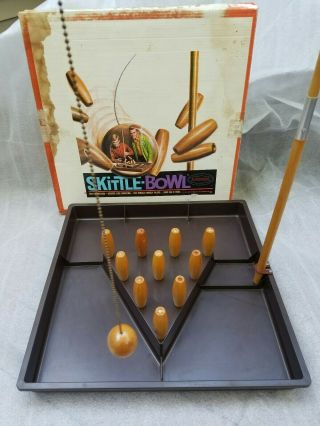 Vintage 1969 Aurora Skittle Bowl Game Ten Pin Action.  & In