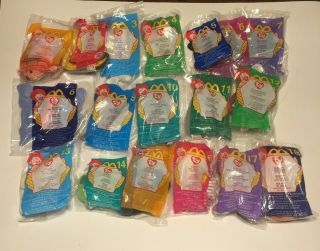 Year 2000 Mcdonalds Ty Beanie Babies Complete Set (18)