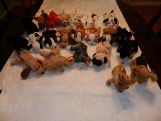 Beanie Babies - 22 Dogs - Vintage 1993 - 1999