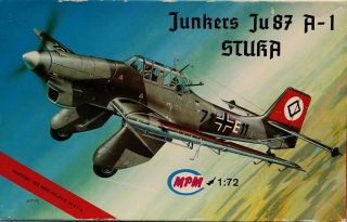 Mpm 1:72 Junkers Ju - 87 A - 1 Stuka Plastic Aircraft Model Kit 72010u