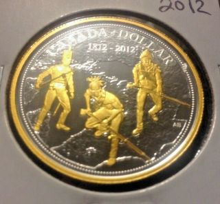 Canada 2012 Gold Plated Proof Silver Dollar Coin War Of 1812