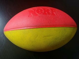 Vtg Parker Brothers Official Nerf Football Made In The Usa Red Yellow