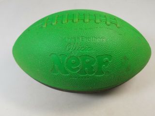 Vintage Parker Brothers Official Nerf Football - Made In Usa - Green