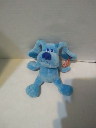 Rare Blue The Nick Jr.  Blues Clues Dog - Ty Beanie Baby 6 " - With Tags