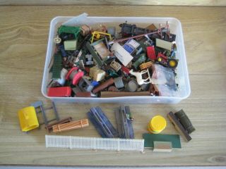 Triang Hornby Box Of Scenic Items,  Station Items,  People,  Loads Etc.