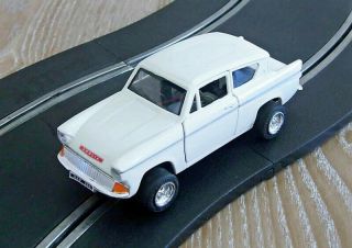 Scalextric Conversion Rare White Ford Anglia 105e Car - Fun And Fast