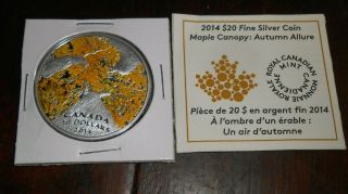 Canada 2014 20 Dollars Fine Silver Coin Maple Canopy: Autumn Allure 1 Oz Silver