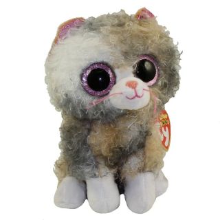 2019 Ty Beanie Boo 6 " Scrappy Curly Haired Cat Plush Stuffed Animal Toy Mwmts