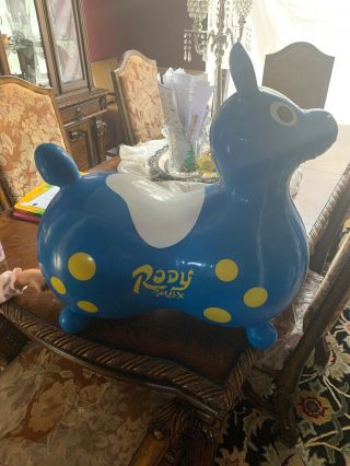 Gymnic Rody Horse Max Baby Toddler Ride On Latex Vinyl Bouncing Toy,  Blue