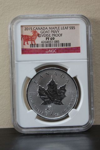 2015 Canada Maple Leaf Goat Privy - Reverse Proof S$5 Ngc Pf69