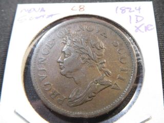 C8 Canada Nova Scotia 1824 Penny Xf