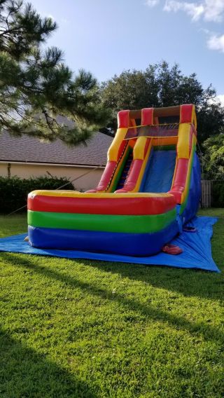 17ft High Commercial Inflatable Bounce House Water Slide