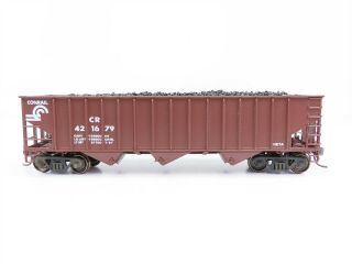Ho Scale Cr Conrail 3 - Bay Open Hopper W/ Load 421679 Rtr Model