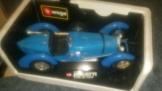 1:18 Burago 1934 Bugatti Type 59 3005 blue with box 2