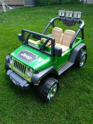 Toys R Us Fisher Price Power Wheels Deluxe Jeep Wrangler Ride On Toy,  Green 12v