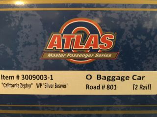Atlas O 2 - Rail California Zephyr 3009003 - 1 Wp Silver Beaver 801 Baggage Car