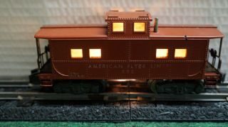 American Flyer 930 = A.  F.  L.  Brown Lighted Caboose Car No Box