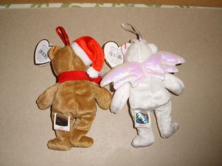 TY BEANIE BABIES 1997 HOLIDAY TEDDY & HALO JINGLE BEANIES TAGS 5 IN RETIRED 3