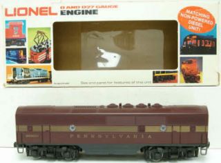 Lionel 6 - 8060 Pennsylvania Tuscan F3 B Dummy Diesel Locomotive Ln/box