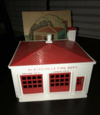 Classic Plasticville Fire House Kit Fh - 4,  Complete And All Iob