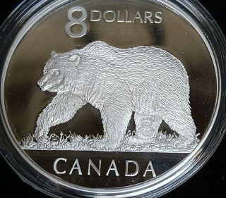 2004 Canada $8 Dollar Silver Coin,  The Great Grizzly,  Stamp And Coin Set