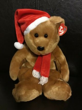 Ty Beanie Buddy - 1997 Holiday Teddy Bear - With Tag