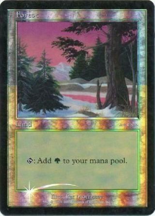 Forest 2001 - Arena - Ice Age Art Foil Light Played Mtg Promo Magic