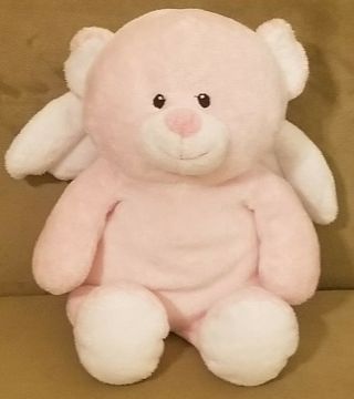 Ty Pluffies Little Angel Bear Pink With White Wings Plush Sewn Eyes 2011
