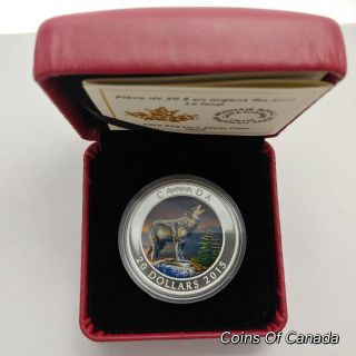 2015 Canada Wolf - Coloured $20 Coin - 1 Oz Fine Silver Box,  Coinsofcanada