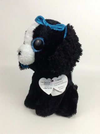 Ty Beanie Boos Tracey Black and Blue Dog Bow Plush Stuffed Toy with Tags 3