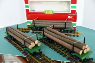 Lgb G Scale Set Of 3 Log Cars 4066,  In Boxes