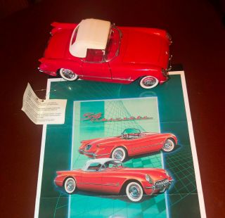 Franklin 1954 Chevrolet Corvette Roadster - Red 1:24 Diecast Car