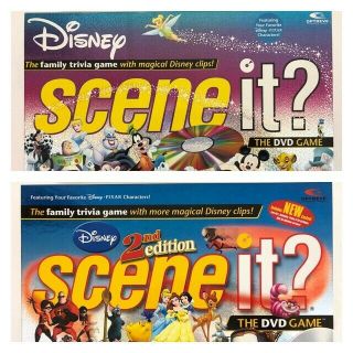 Disney Scene It? Dvd Board Games 1st And 2nd Edition Mattel 100 Complete